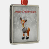 Merry Christmoose met een pet Metalen Ornament (Rechts)