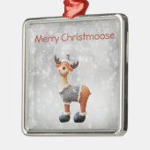 Merry Christmoose met een pet Metalen Ornament (Links)