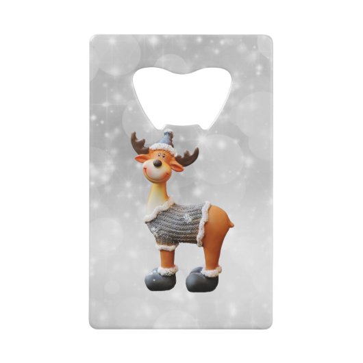 Merry Christmoose met pet Bottle Opener Creditkaart Flessenopener (Voorkant)