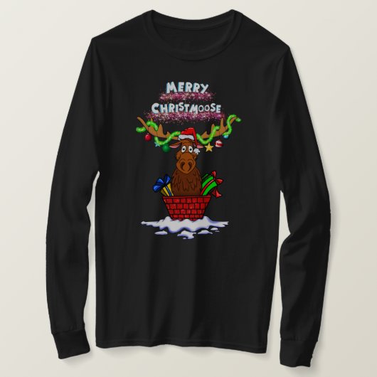 "Merry Christmoose" Santa Moose T-shirt (Design voorkant)