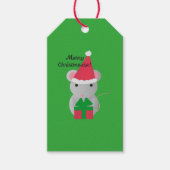 Merry Christmouse Cute Kerstmuis Cadeaulabel (Voorkant)