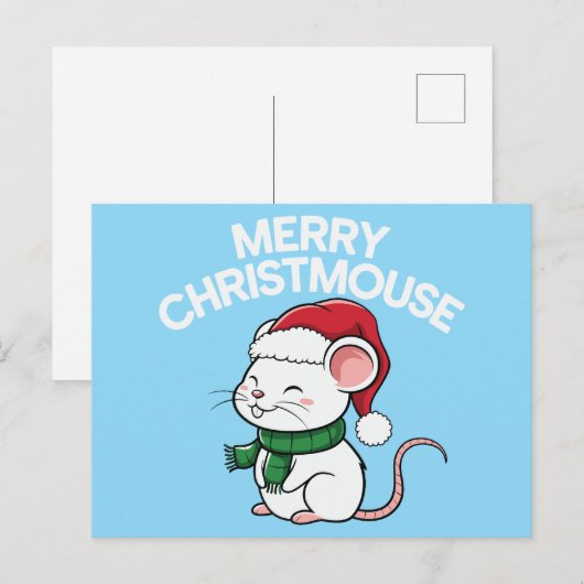 Merry Christmouse Feestdagenkaart (Voorkant / Achterkant)