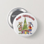 Merry Christmouse Ronde Button 5,7 Cm (Voorkant /achterkant)