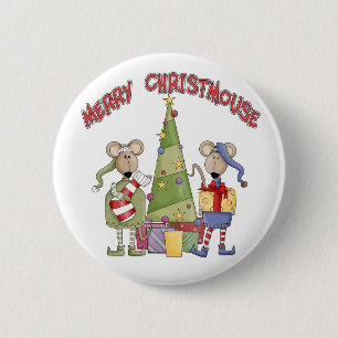 Merry Christmouse Ronde Button 5,7 Cm