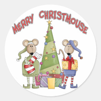 Merry Christmouse Ronde Sticker