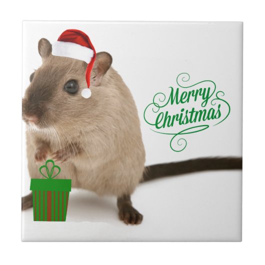 Merry Christmouse Tegeltje (Voorkant)