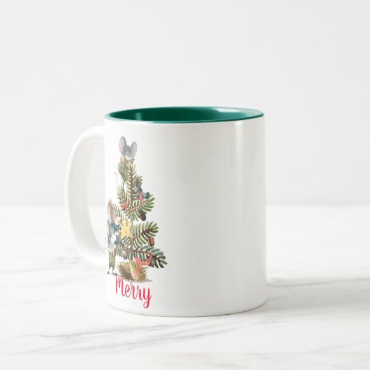 Merry Christmouse Tweekleurige Koffiemok (Voorkant links)