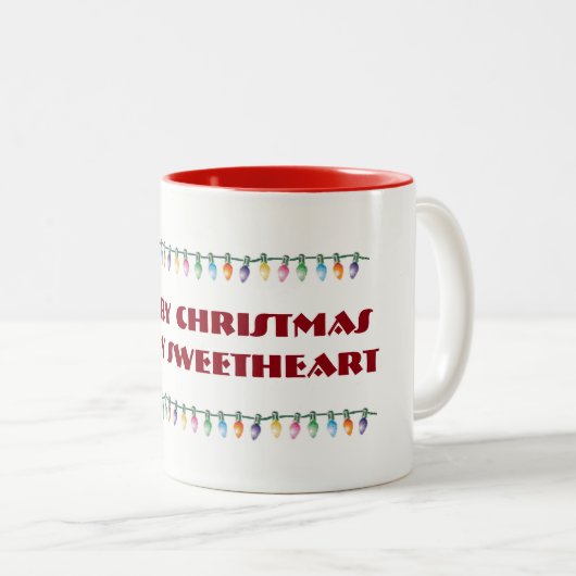 ***MERRY CHRISTMS SWEETHEART** MET LICHTE MOK (Voorkant rechts)