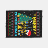 Merry Christmukkah Hanukkah Christmas Tree Xmas Fa Fleece Deken (Voorkant (Horizontaal))