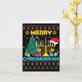 Merry Christmukkah Hanukkah Christmas Tree Xmas Fa Kaart (Gele Bloem)
