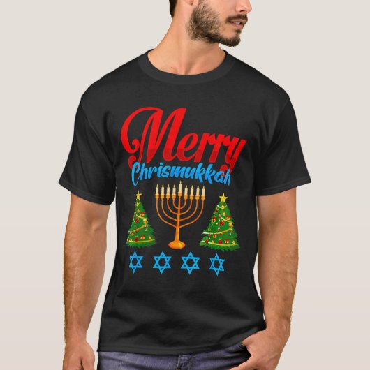 Merry Christmukkah Jewish Xmas Christmas Hanukkah  T-shirt (Voorkant)