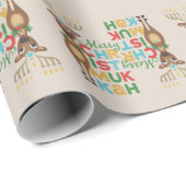 Merry Christmukkah Reindeer Cadeaupapier (Rol Hoek)
