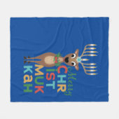 Merry Christmukkah Reindeer Fleece Deken (Voorkant (Horizontaal))