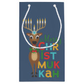 Merry Christmukkah Reindeer Klein Cadeauzakje (Achterkant)