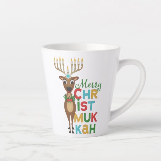 Merry Christmukkah Reindeer Latte Mok (Rechts)