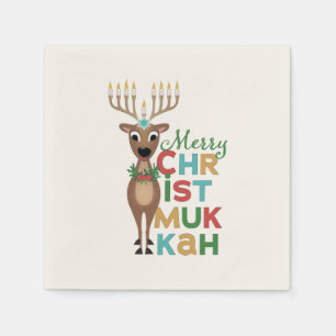 Merry Christmukkah Reindeer Servet
