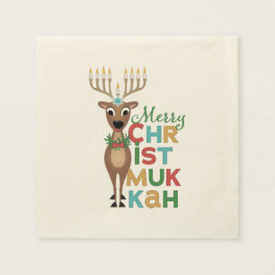 Merry Christmukkah Reindeer Servet
