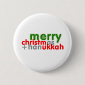 MERRY CHRISTMUKKAH RONDE BUTTON 5,7 CM (Voorkant)