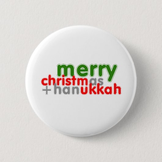 MERRY CHRISTMUKKAH RONDE BUTTON 5,7 CM (Voorkant)
