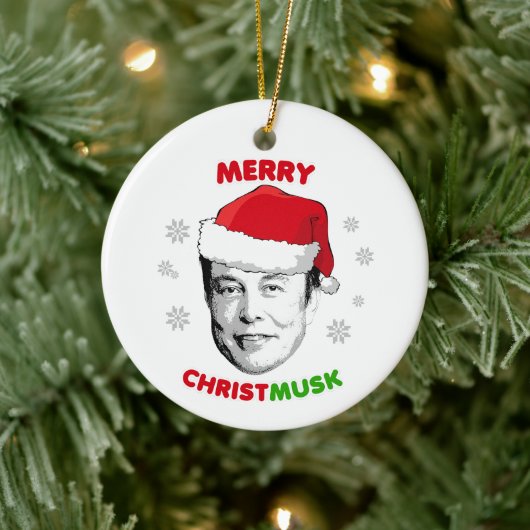 Merry Christmusk Ceramic Ornament (Boom)