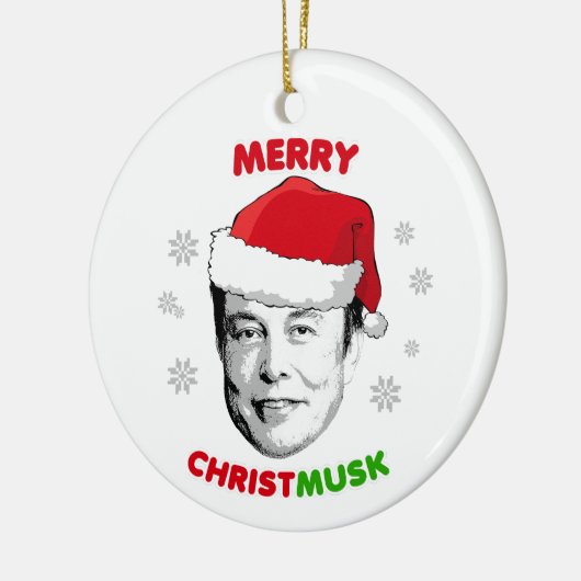 Merry Christmusk Ceramic Ornament (Links)
