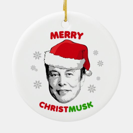 Merry Christmusk Ceramic Ornament (Achterkant)