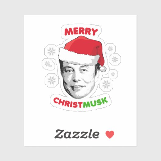 Merry Christmusk Ceramic Ornament Sticker (Vel)