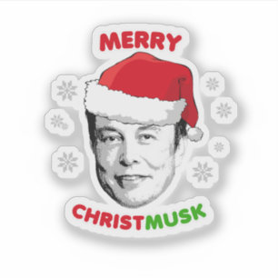 Merry Christmusk Ceramic Ornament Sticker