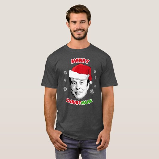 Merry Christmusk Ceramic Ornament T-shirt (Voorkant volledig)