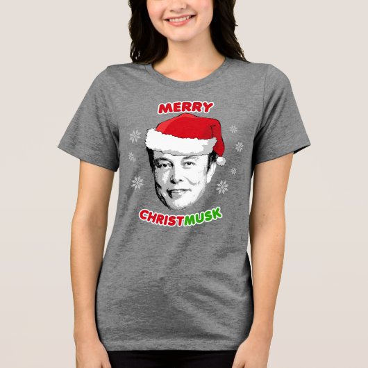 Merry Christmusk Ceramic Ornament Tri-Blend Shirt (Voorkant)