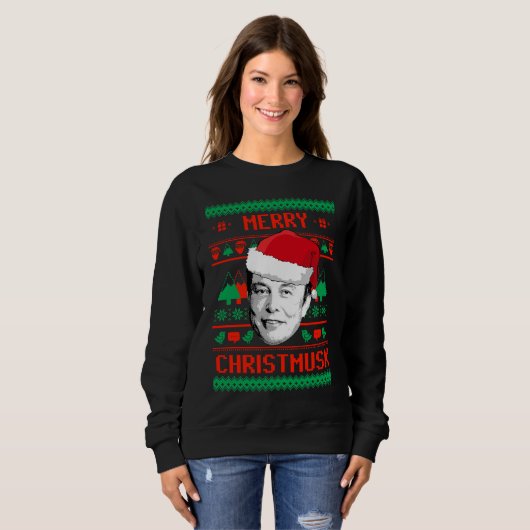 Merry Christmusk UGLY CHRISTMAS SWEATER (Voorkant volledig)