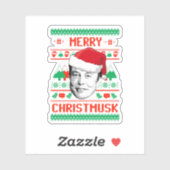 Merry Christmusk UGLY CHRISTMAS SWEATER Sticker (Vel)