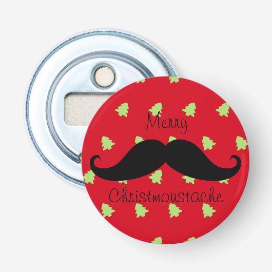 Merry Christmustache Button Flesopener (Voorkant)