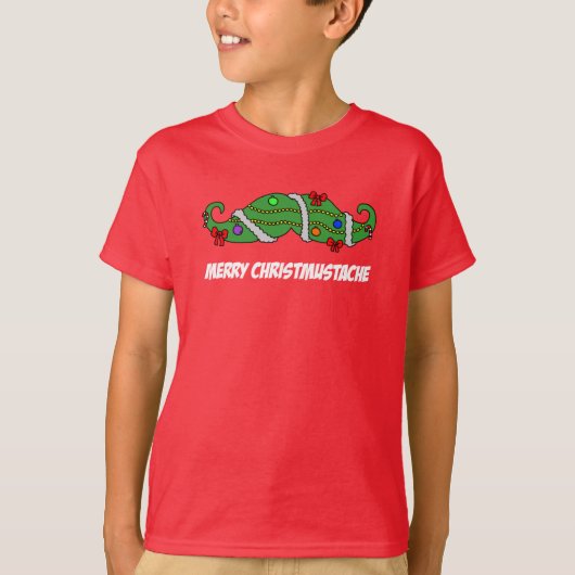 Merry Christmustache kerstparun T-shirt (Voorkant)