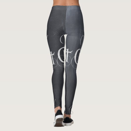 Merry Christus Mas Chalkboard Kerstkalligrafie Leggings (Achterkant)