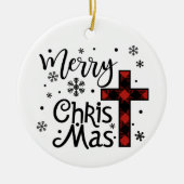 Merry Christus Mas Christelijke kerst Keramisch Ornament (Voorkant)