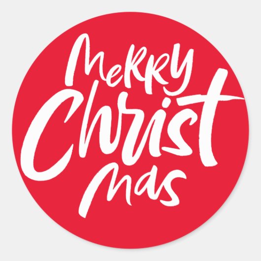 Merry Christus Mas Christelijke kerst Ronde Sticker (Voorkant)