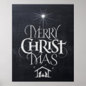 Merry Christus Mas Christelijke kerstzwarte alk Poster (Voorkant)