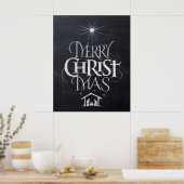 Merry Christus Mas Christelijke kerstzwarte alk Poster (Keuken)