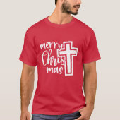 Merry Christus-mas met Cross T-shirt (Voorkant)