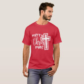 Merry Christus-mas met Cross T-shirt (Voorkant volledig)