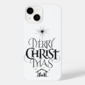 Merry Christus Mas Religieuze Kerstkalligrafie C Case-Mate iPhone Case (Achterkant)