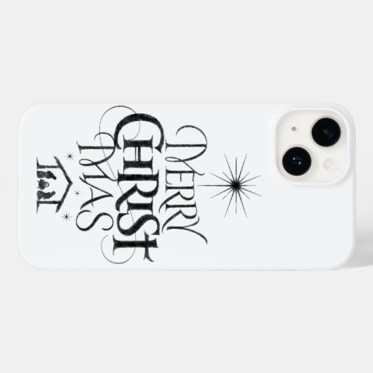 Merry Christus Mas Religieuze Kerstkalligrafie C Case-Mate iPhone Case (Achterkant (horizontaal))