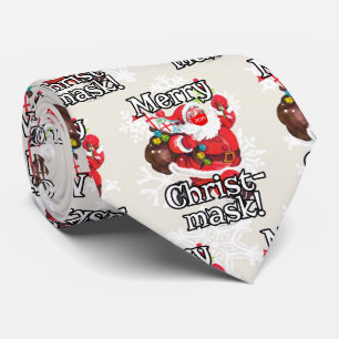Merry Christus-masker grappig kerstkerstkerstkerst Stropdas