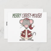 Merry Christus-Mouse T-shirts en cadeautjes Feestdagenkaart (Voorkant / Achterkant)