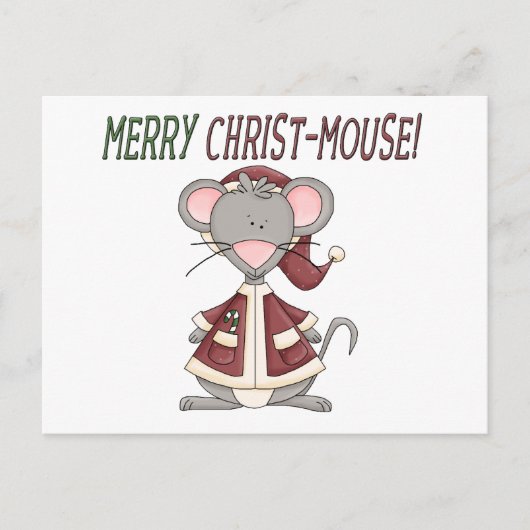 Merry Christus-Mouse T-shirts en cadeautjes Feestdagenkaart (Voorkant)