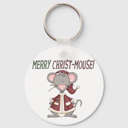 Merry Christus-Mouse T-shirts en cadeautjes Sleutelhanger (Voorkant)