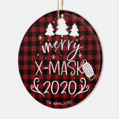 Merry ChristusMask Funny 2020 Covid Pandemic Keramisch Ornament (Links)
