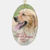 Merry ChristusMUTTS Personalized Pet Dog Funny Keramisch Ornament (Links)