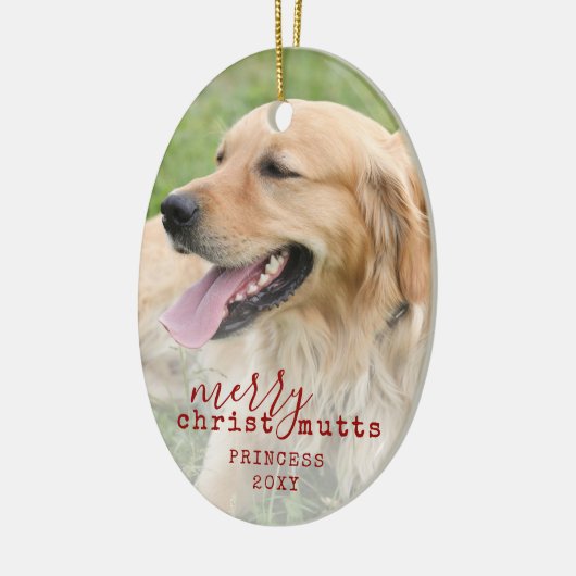 Merry ChristusMUTTS Personalized Pet Dog Funny Keramisch Ornament (Links)